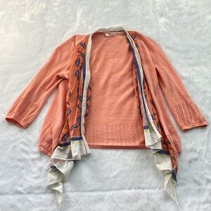 Like New Anthropologie Moth Scarf Open Front Beach Umbrella Cardigan Sweater